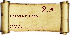 Polnauer Ajna névjegykártya